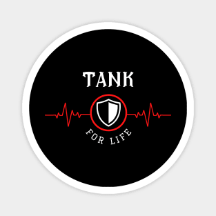 Tank for Life Heartbeat ECG Heart Line Design Roleplaying Game Tanking Class Magnet